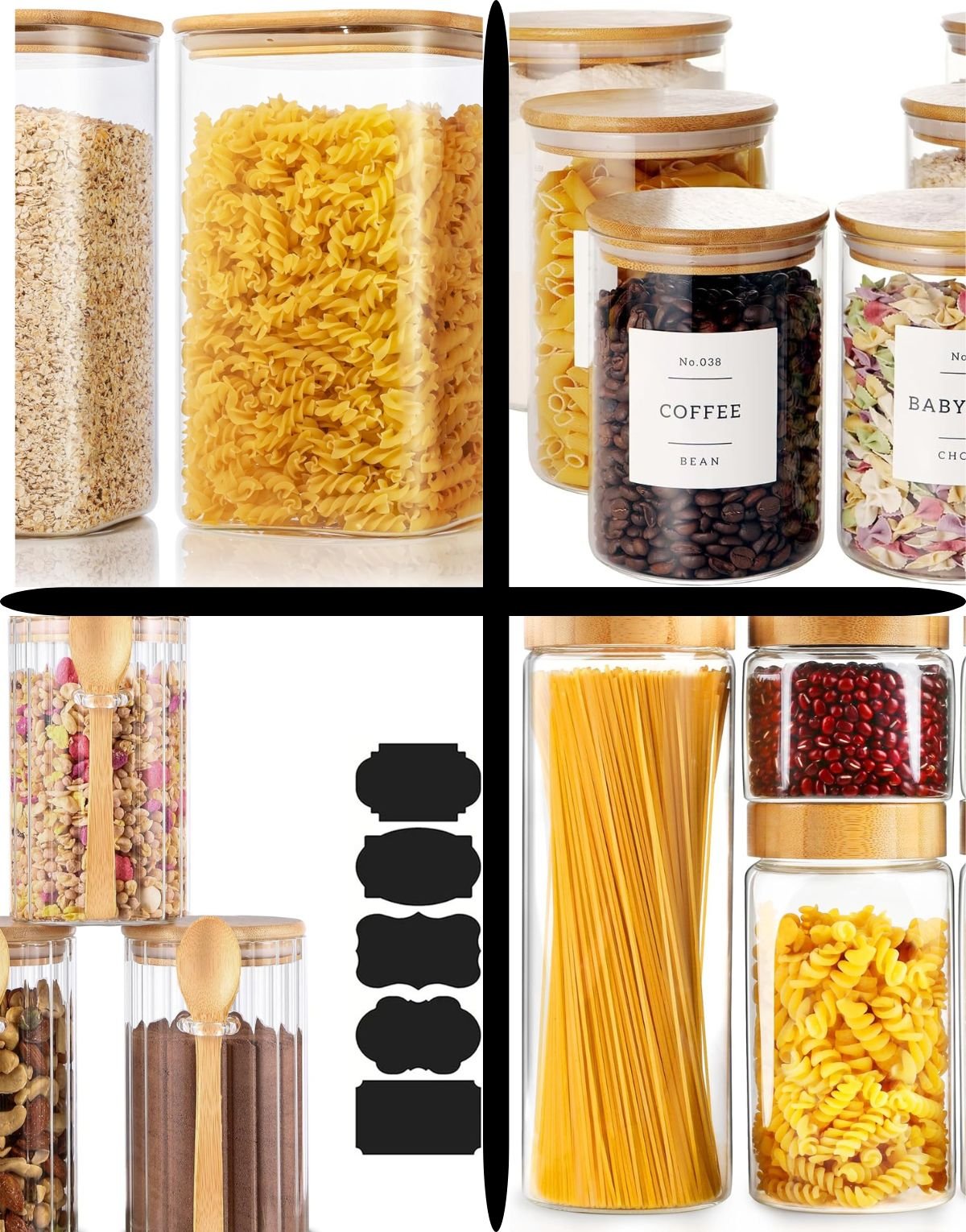 Glass Food Storage Containers with Bamboo Lids