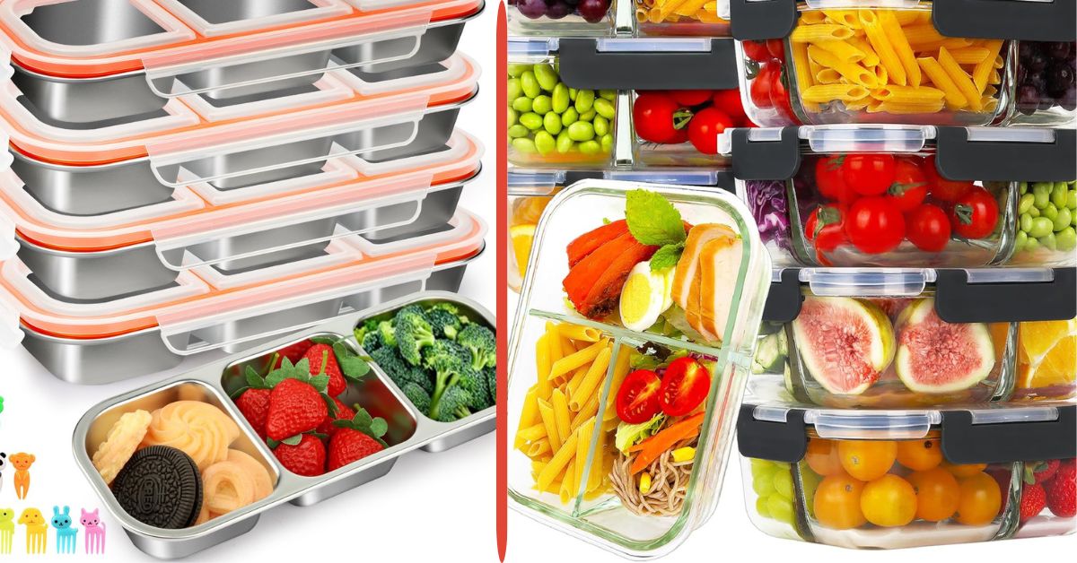 3 compartment food storage containers