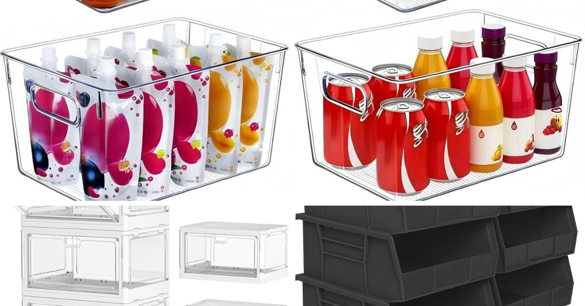 stackable storage bins for pantry