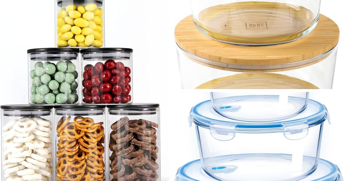 round glass food storage containers with lids