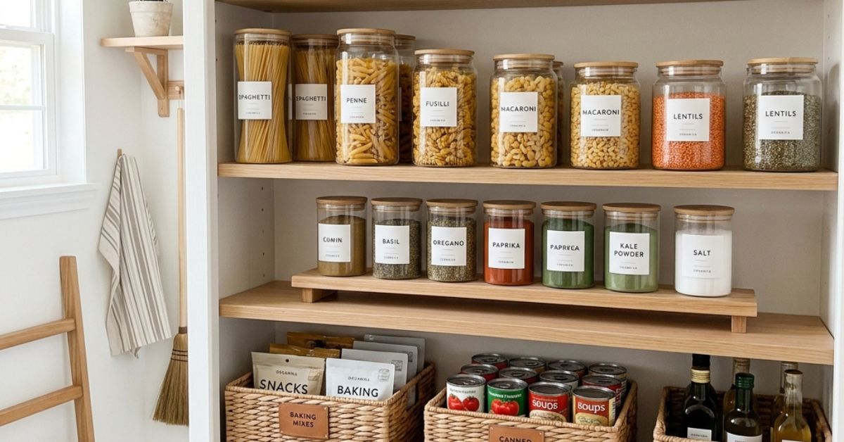 how to organize pantry shelves
